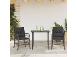 Pcs Conjunto Bistrô Com Almofadões Vime Pe Cinza Dkd Home Decor