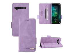 Capa De Couro Flip Com Fecho Magnético Para Tcl 10 Pro