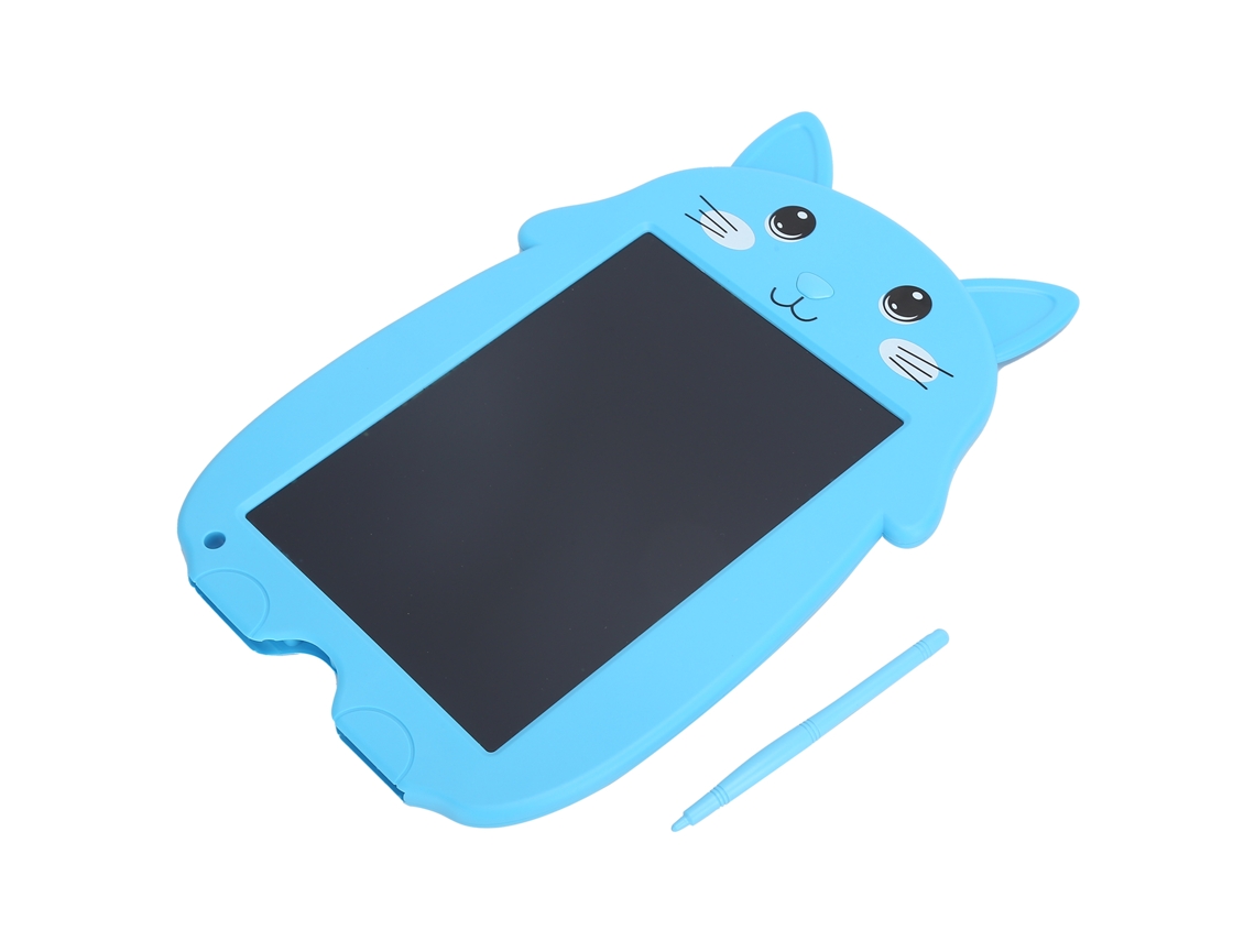 Tablet De Escrita Lcd 9 Polegadas Gato Cartoon Com Trava Anti-exclusão Para Crianças Azul