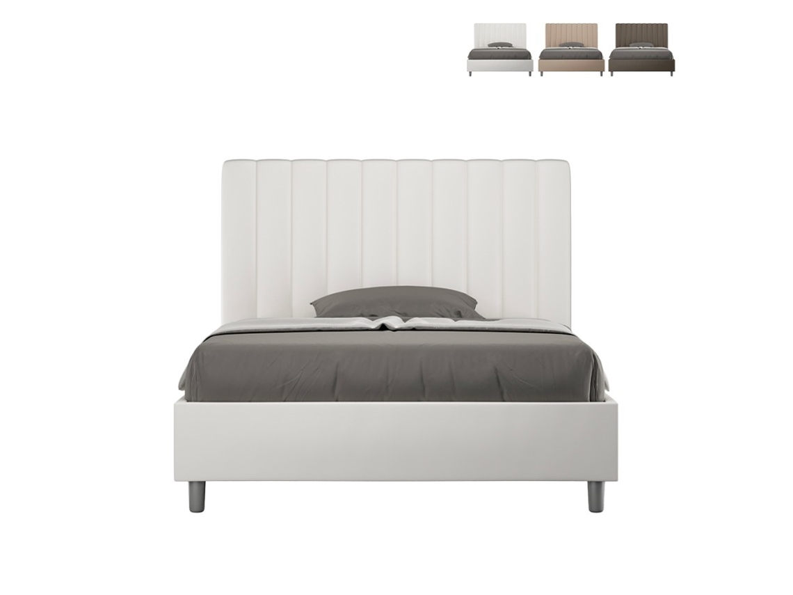 Recipiente de cama francês 140x200 quadrado e meio imitação de couro Agueda F