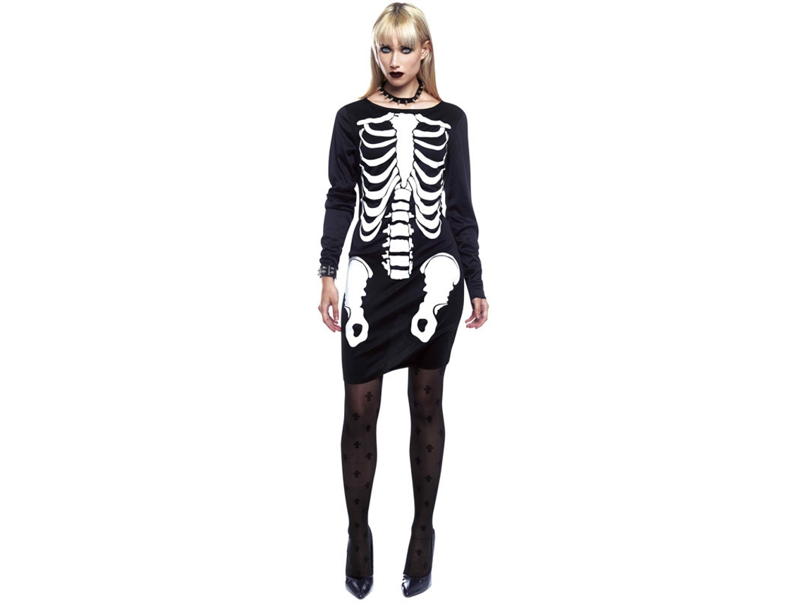 Fato de Mulher PARTILANDIA Vestido de Esqueleto (Tam.: L)