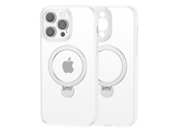 Suporte Casa Translúcido Para Iphone 15 Pro Max Pele Sintética Magnética Transparente
