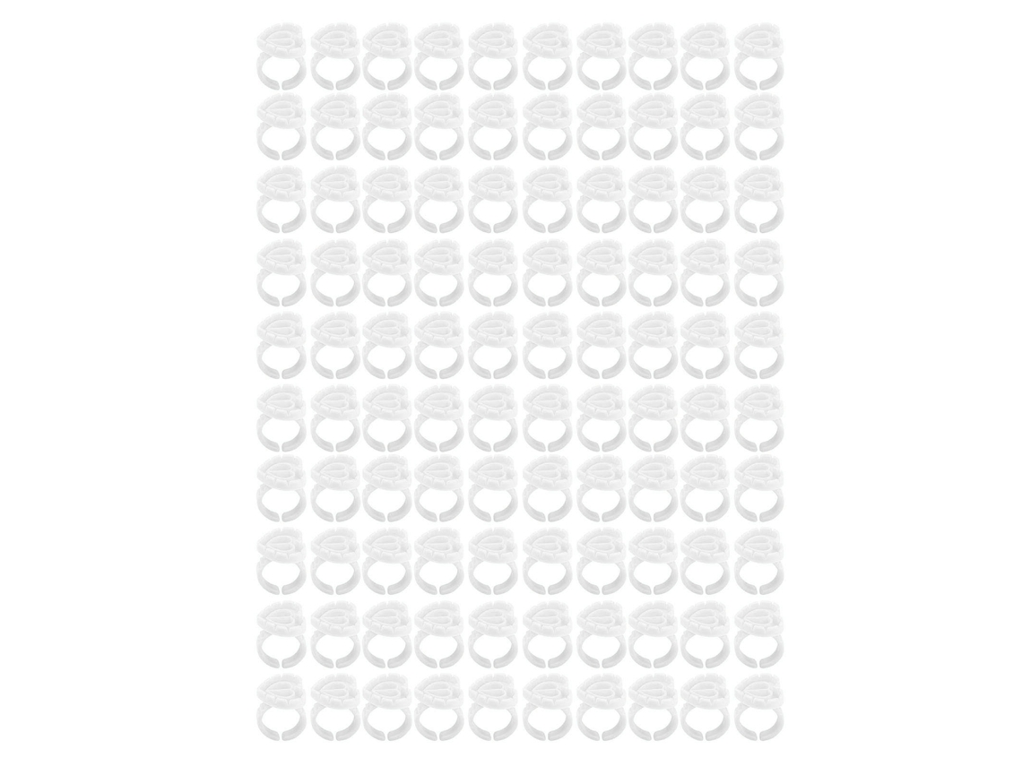 100pcs Anéis De Cola Para Extensão De Cílios Em Forma De Coração Descartáveis