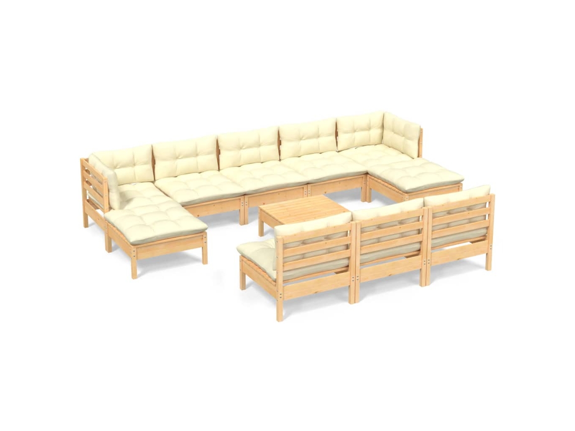 Garden Lounge Set, Garden Lounge Sets Vidaxl Creme Madeira De Pinho (n/a)
