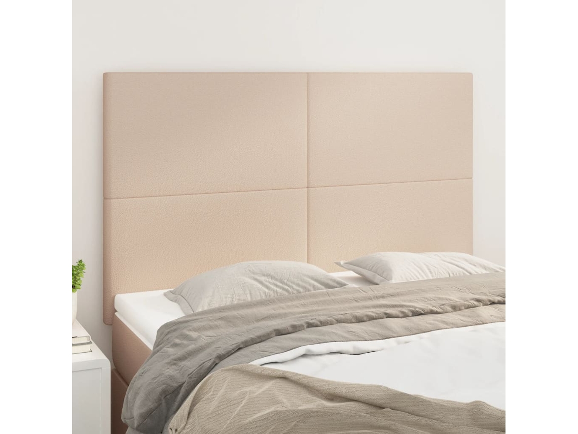 Vidaxl Cabeceira Cappuccino 144x5x118/128 Cm Couro Sintético