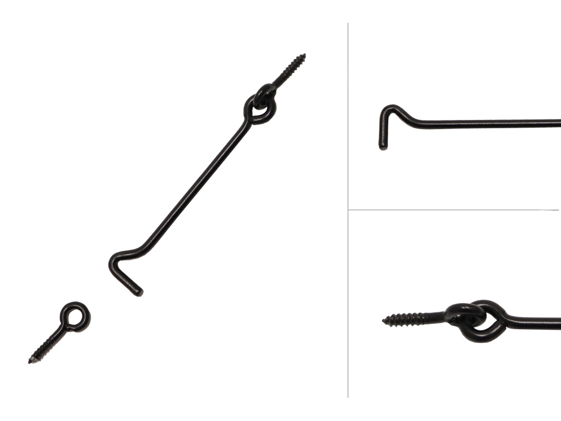 Ganchos de Vento Preto Galvanizado 120 Mm Por Peça WOVAR