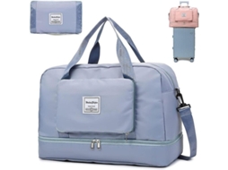 Bolsa De Viagem Plegável Knowledee Separação Seco/úmido Impermeável Grande Capacidade Azul