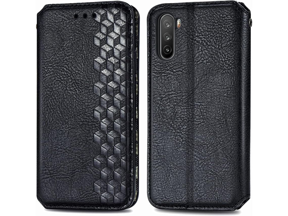 Suporte Função Kickstand para Huawei Huawei Mate 40 Lite HONGWE. Magnética com Porta-Cartões Preto