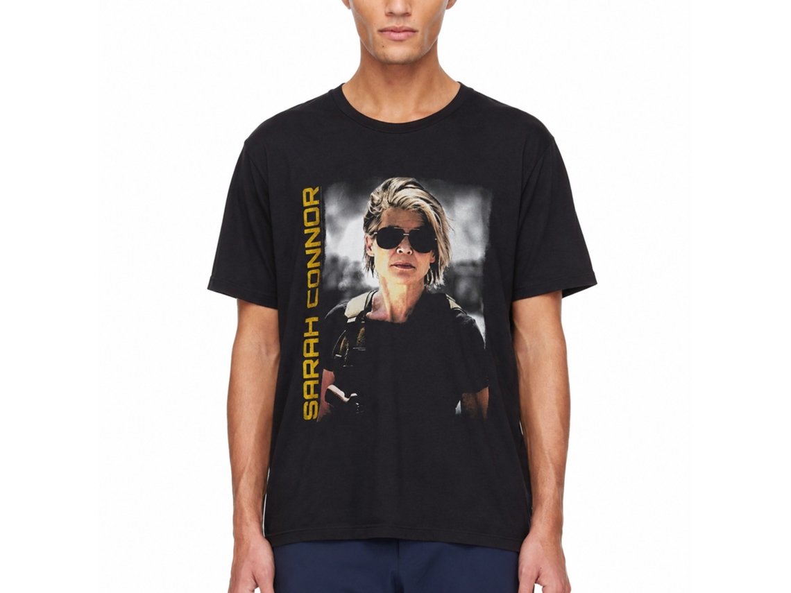 Rockinstone Terminator Dark Fate Sarah Conner Black Adult T-shirt Size:xxxl