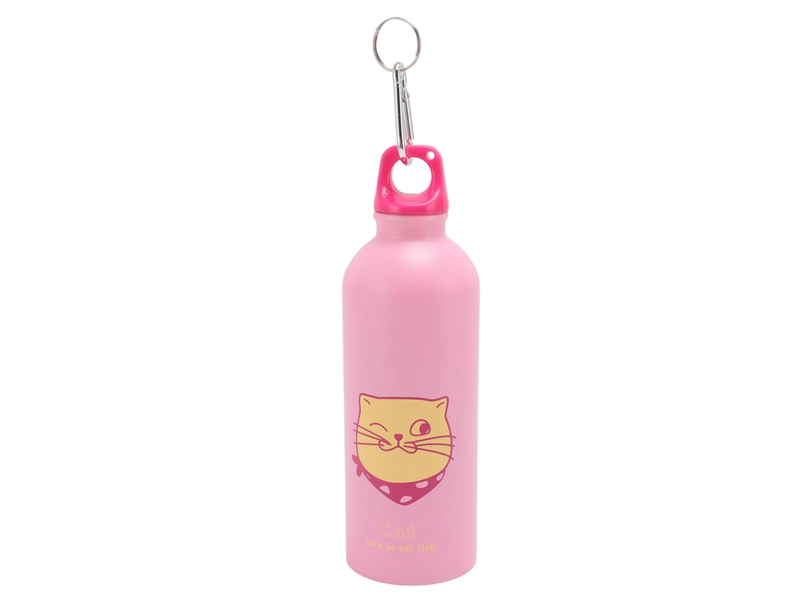 Botella De Agua Para Niños Con Dibujos Animados Acero Inoxidable Deportiva Portátil Rosa