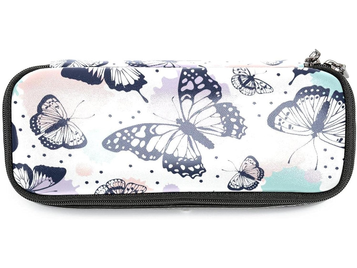 Estojo Grande Com Design De Borboleta, Organizador De Maquiagem, Ideal Escola, Escritório, Adultos, Meninas E