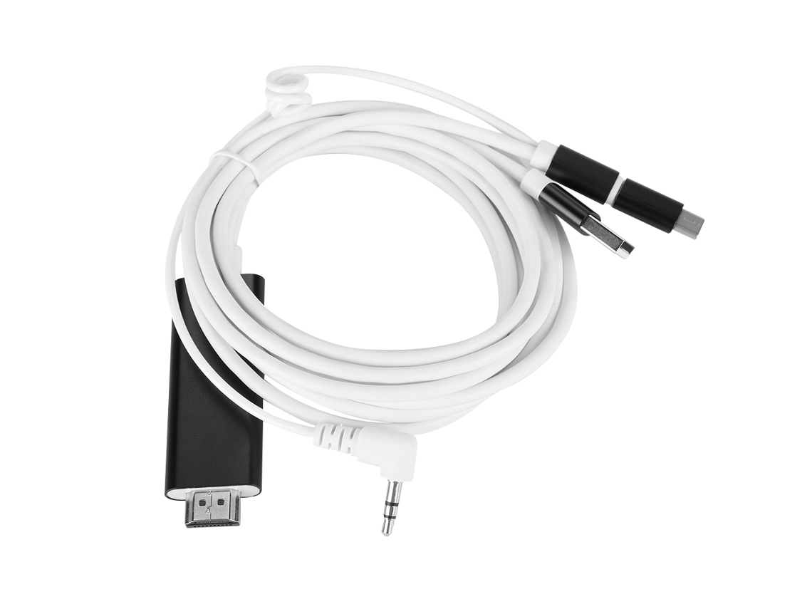 Cabo 2 em 1 Micro usb e Tipo c para Hdmi AQUAFORGE