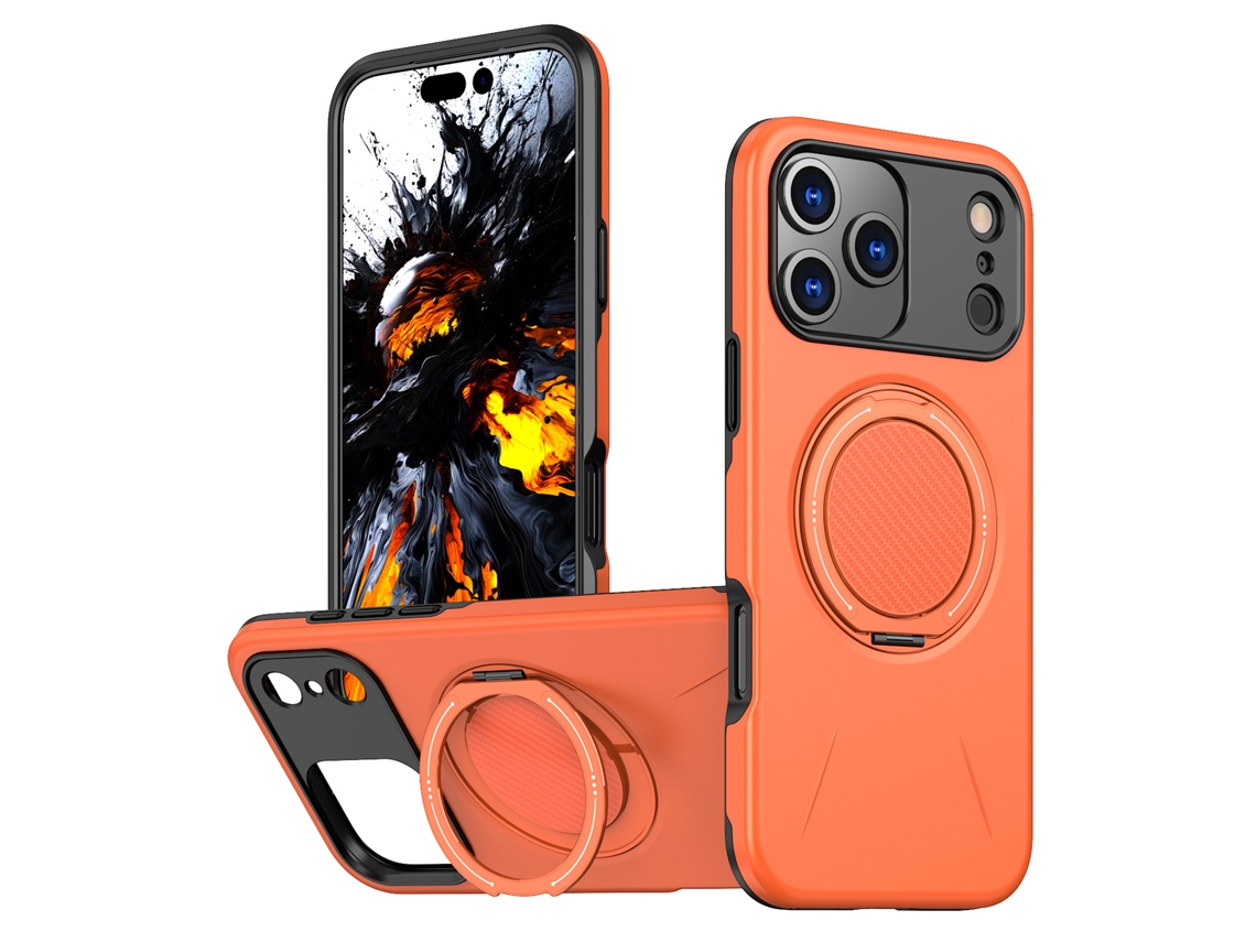 Capa Para Iphone 17 Com Suporte Integrado, Laranja