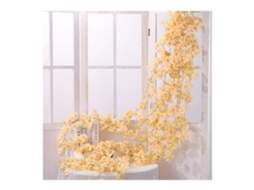 Rattan Flor Artificial 1,8m 135 peças Seda Plástico Pendurado Decoração Champagne | S/MARCA