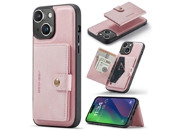 Compre Jeehood J01 Para Iphone 15, Capa Com Suporte Para Cartão, Capa De Couro Revestida Em Tpu, Rosa