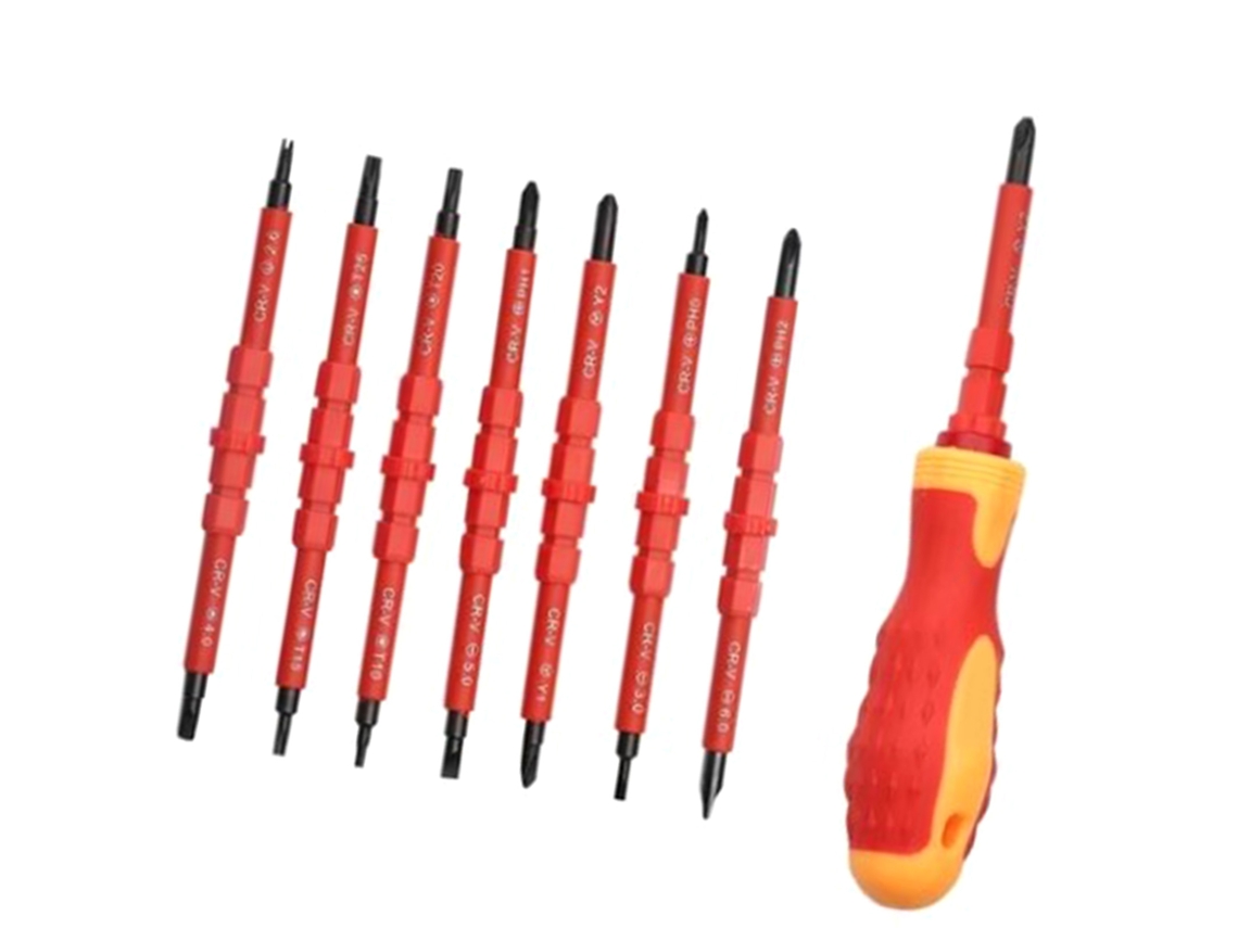 Laxiscreed Kit De Chaves De Fenda Isoladas Com Bits Extras Para Uso Fácil E Seguro Em Eletricidade