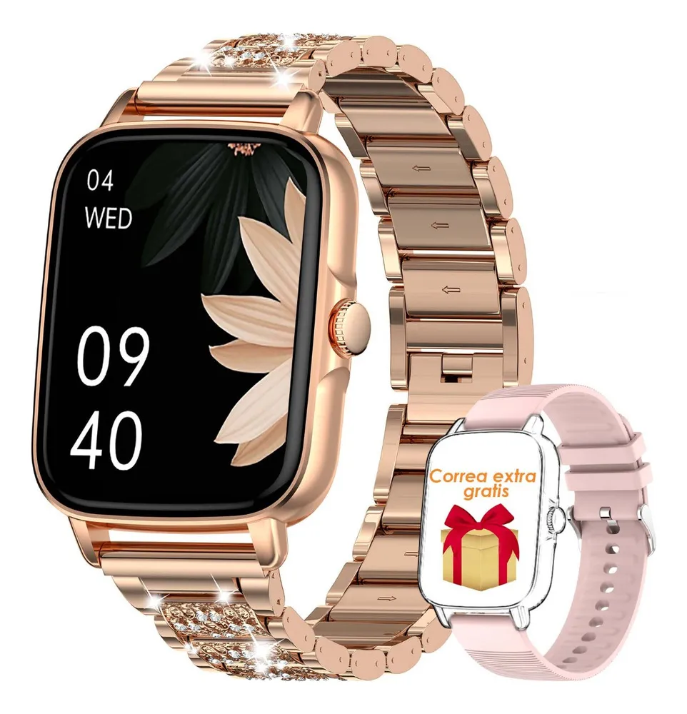 Relógio inteligente Vayotoy KT59 para mulheres, à prova d'água, com duas pulseiras