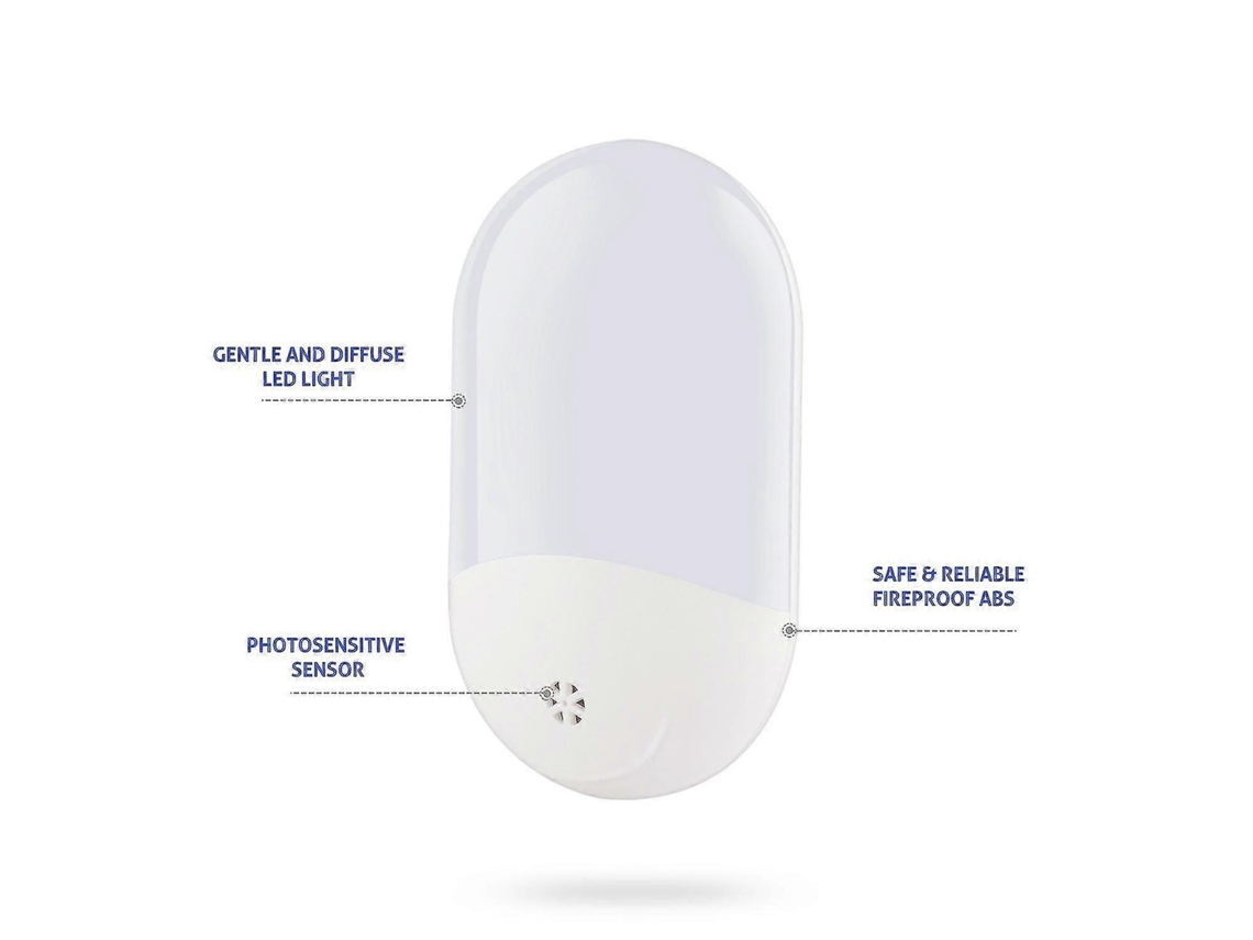 Luz Noturna Led Com Sensor De Escurecimento Automático E Ficha Us