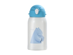 Garrafa térmica infantil Nova Line aço inox 550ml com canudo azul | S/MARCA
