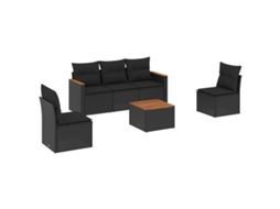 Garden Sofa Set, Garden Sofa Sets Vidaxl Preto Rattan / Vime (n/a)