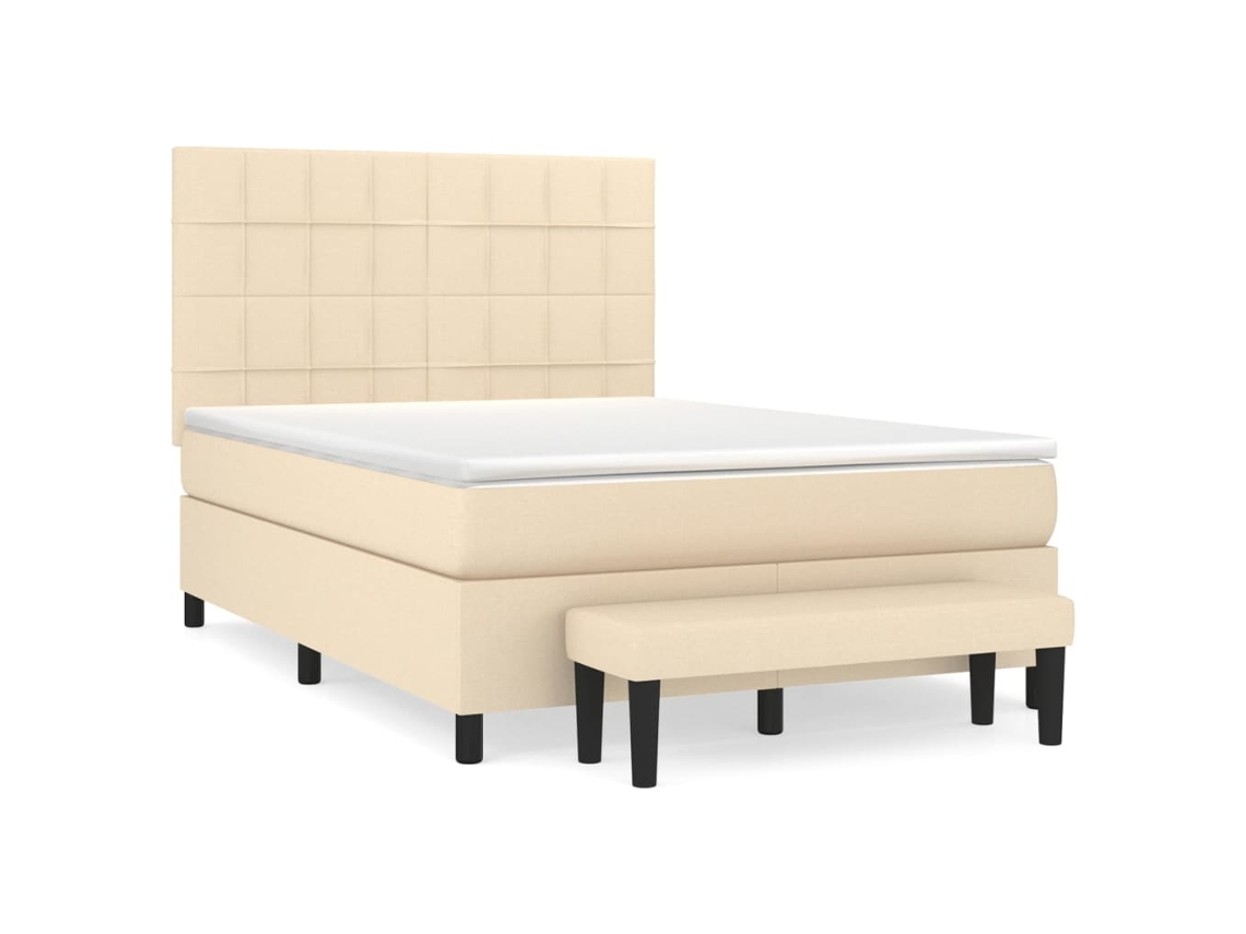 Box Spring Bed, Box Spring Beds Vidaxl Creme Tecido (140 X 190 Cm)