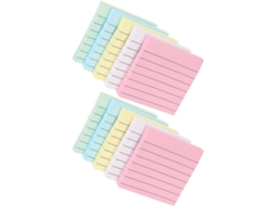 Lote De 10 Notas Autocolantes Carrées Em Papel Linhas Horizontais, Adesivo Amovível E Design Autocolante Para