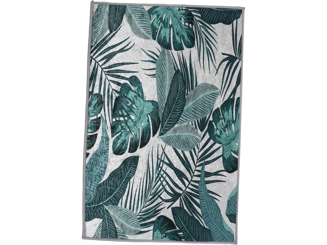 Tapete Quadrado de Folha de Bananeira Verde, 2 Peças, para Chão, Porta, Banheiro Externo, Estilo Natural. CHABERLU