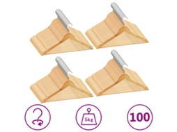 Vidaxl 100 Pcs Conjunto De Cabides Antiderrapantes Madeira