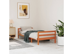 Vidaxl Cama Sem Colchão 75x190 Cm Madeira De Pinho Maciça Castanho-mel