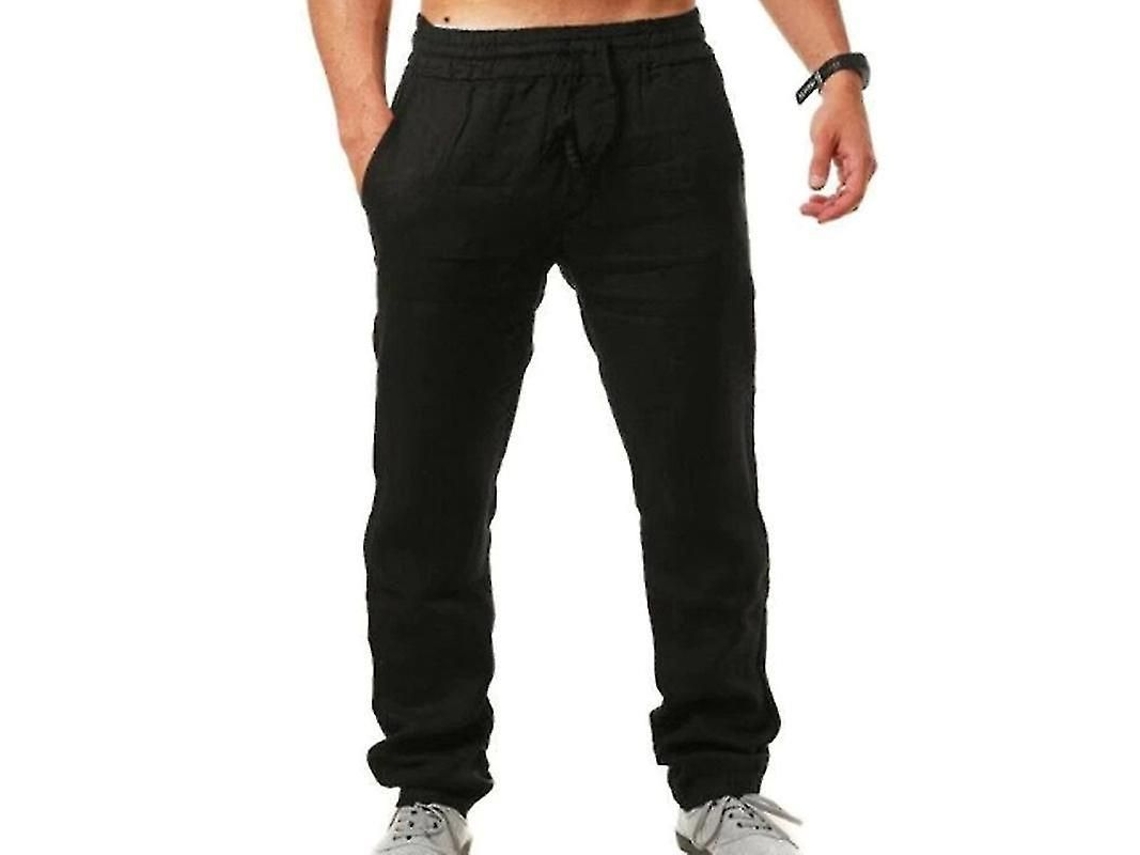 2026 pantalones de Verano para Hombres Con Aspecto de Lino Pantalones Sueltos Amplios para Vacaciones En La Playa