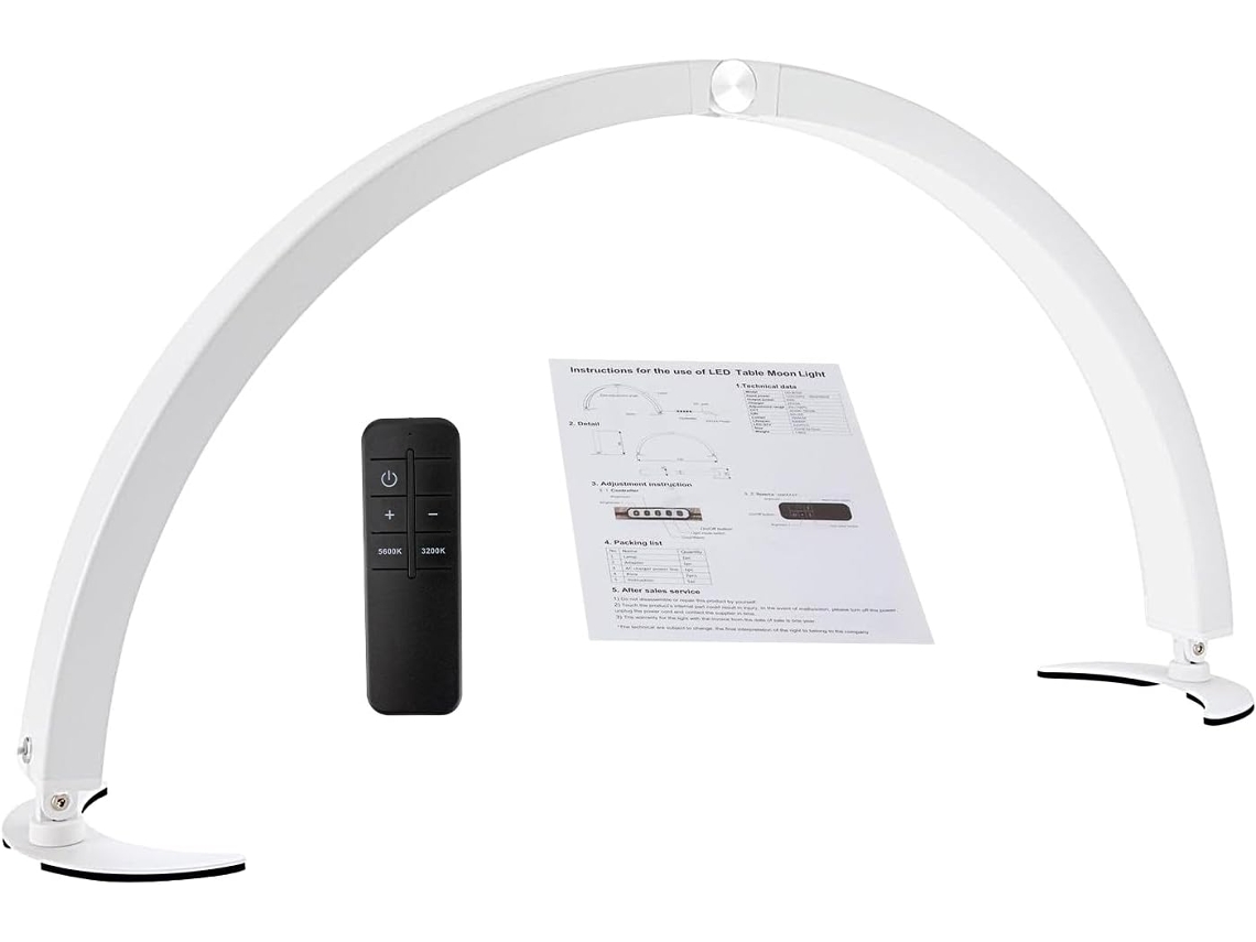 Luminária De Mesa Genérica Para Manicure, Com Luz Ajustável Em Formato De Meia-lua - Lâmpada Dobrável De 40w