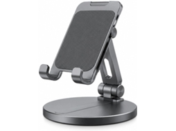 Suporte De Alumínio Para Celular, Giratório 360° E Dobrável, Com Altura Ajustável, Suporte Estável Para Celular