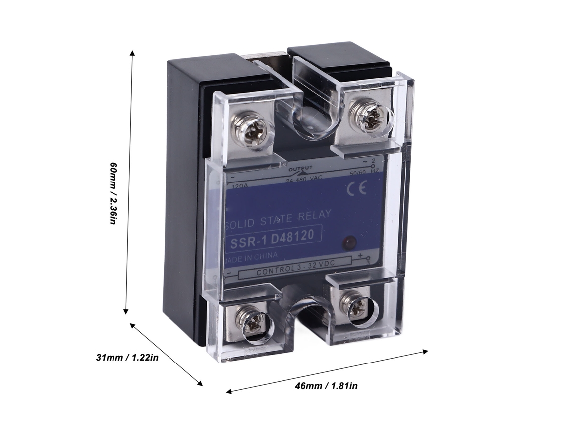 Relé De Estado Sólido Monofásico Laxiscreed Dc-ac, Entrada 3-32v Dc, Saída 24-480v Ac 120a Com Proteção