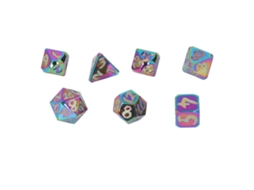 Mali 7pcs Dados Poliédricos de Metal Números Claros Portáteis para Rpg e Jogos de Tabuleiro