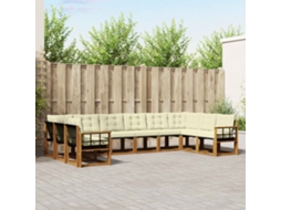 Vidaxl Conjunto De Sofás Para Exterior 10 Pcs Natural E Creme