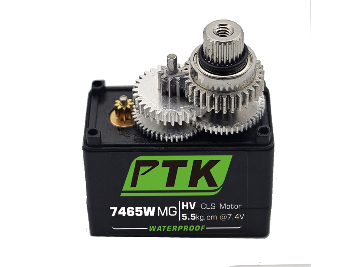 Servo Rc Digital À Prova Água, Preto, Ptk 7465 Mg 25t, com Engrenagem em Alumínio, 180° e 9g, Robôs, Carros Asa Fixa e Modelos Aeronaves. MDUG