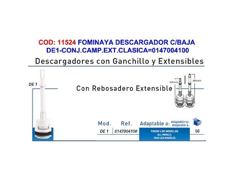 Fominaya descargador c-baja de1-conj.camp.ext.clasica 0147004100