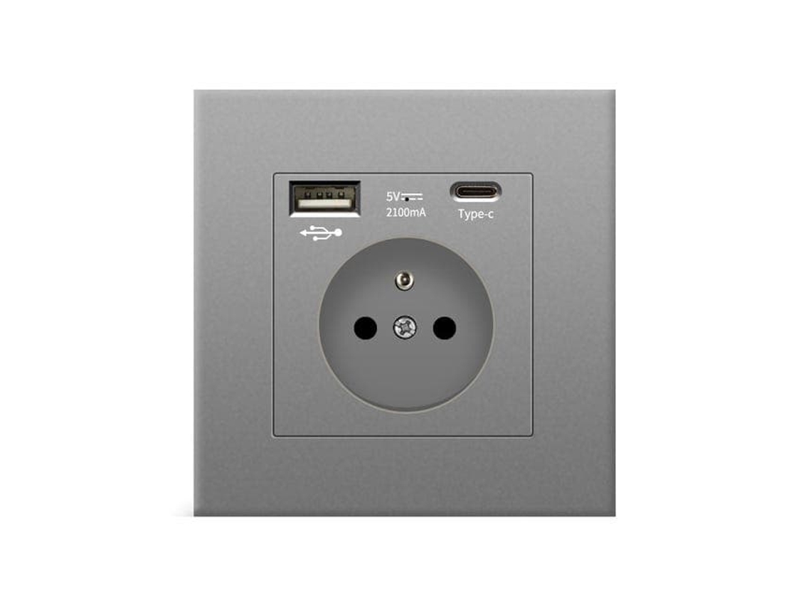Tomada USB Tipo C para carregador de parede BRILVIBERA