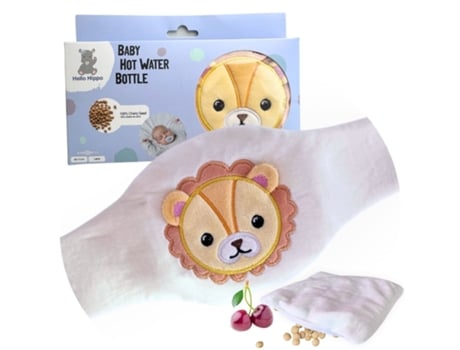 Almofada Térmica Bebé Anti Cólicas Com Caroços De Cereja, Micro Ondas, Lavável Hello Hippo (leão)