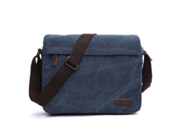 Bolsa Mensageiro Bolsa Crossbody Em Lona E Couro Darkblue