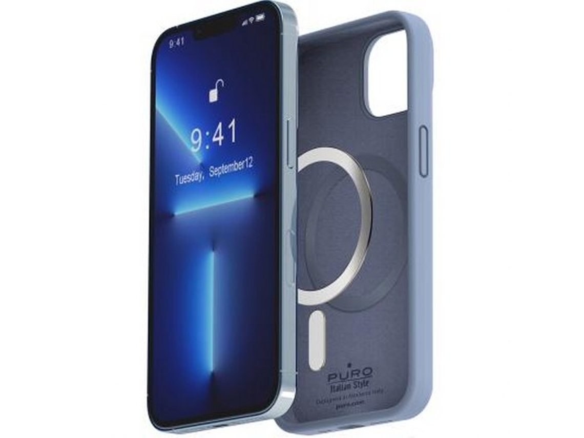 Capa para iPhone 14 PURO Silicone Azul .