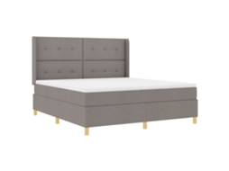 Conjunto 1 Cama Box Vidaxl Castanho-acinzentado Tecido (180 X 200 Cm)