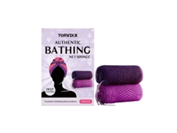 Toalha Exfoliante Banho Malha Roxa