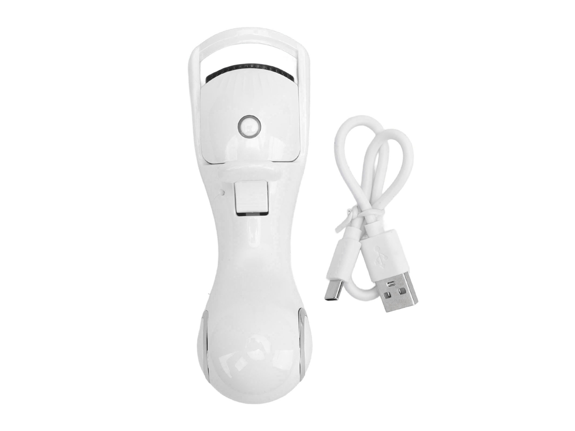Curlador De Cílios Aquecido Rápido 3 Níveis Recarregável Usb Anti Queimadura Branco