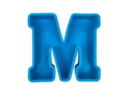 Molde De Letras Do Alfabeto Em 3d Para Bolo, Cera, Sabão E Resina - Reutilizável E Flexível - Cor Azul M