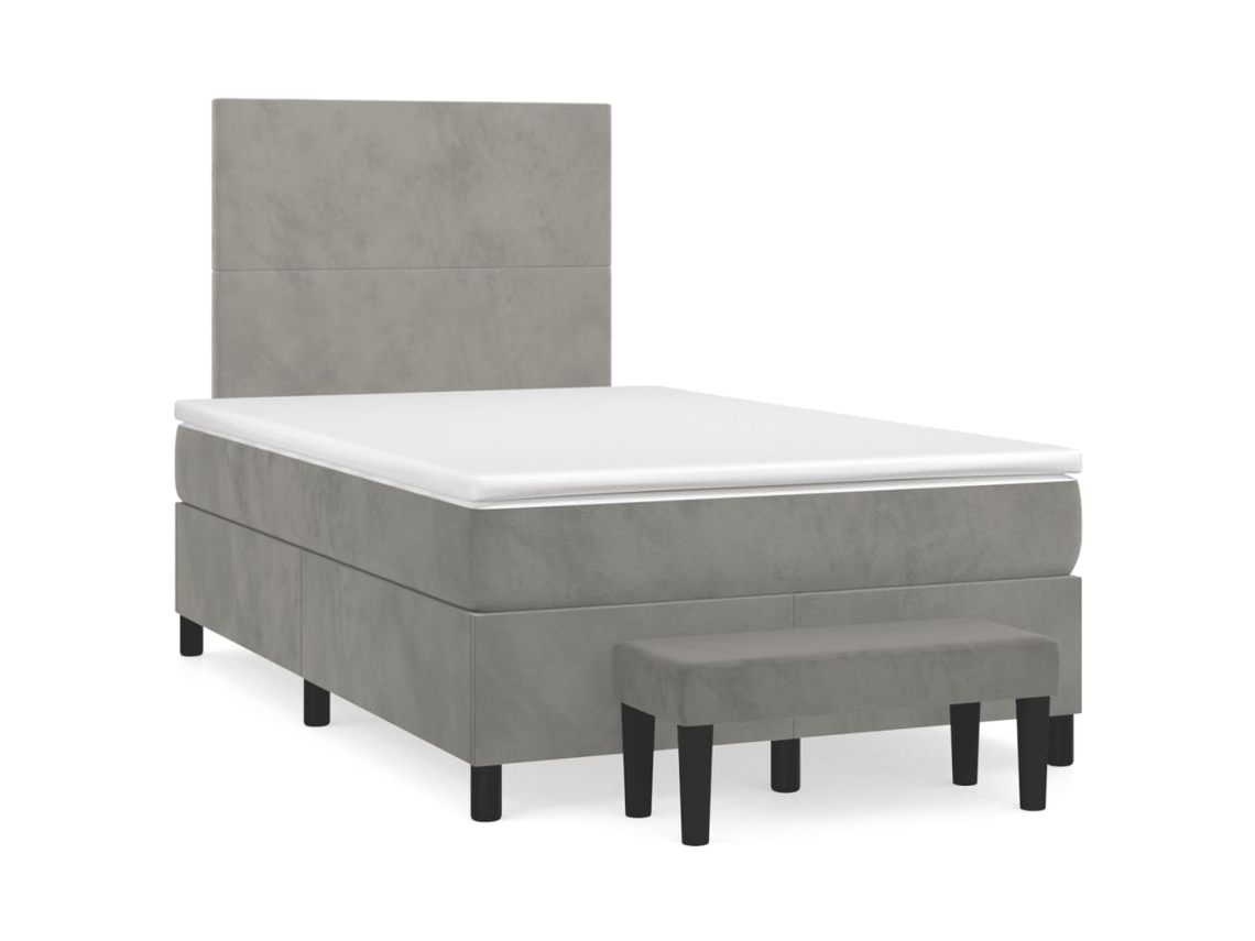 Box Spring Bed, Box Spring Beds Vidaxl Cinzeto Veludo (120 X 200 Cm)