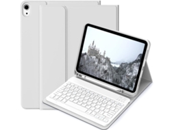 Capa Com Teclado Para Tablet Lurelia, Compatível Com I Pad 11" 2025 Com E Quadrada Branca (a16, Cinza, Teclado Bluetooth, Rato 2.4g