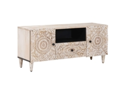 Vidaxl Gabinete Para Tv Com Gaveta Com Porta Branco 105 X 33,5 X 46 Cm