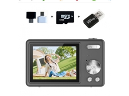 Câmara Digital Tela Lcd De 2,4 Polegadas Com Zoom De 16x E Resolução Hd 1080p (cartão Cinza De 64 Gb) Cuich