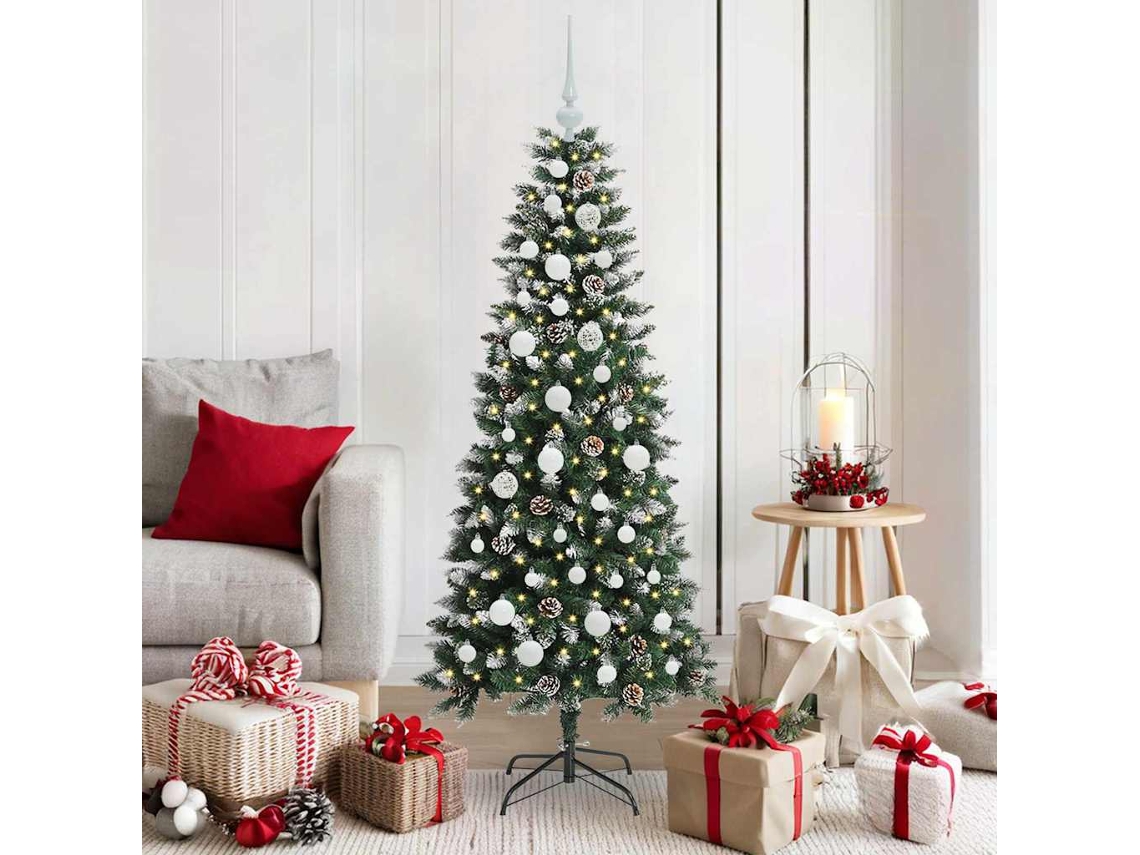 Vidaxl Árvore De Natal Artificial Verde 150 Cm Pvc, Plástico E Aço